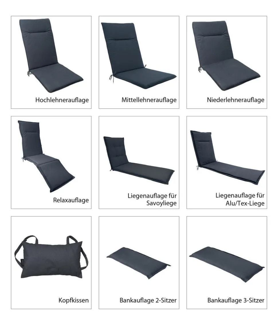 Dehner Bankauflage Veneto 2-Sitzer, ca. B116/H6/T47 cm