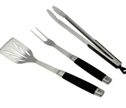 Dehner BBQ Edelstahl-Grillbesteck, 3-teilig