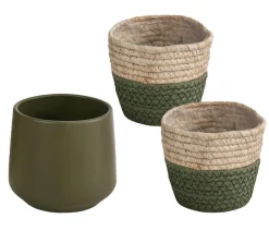 Dehner Übertopf-Set Grün Starter, 3-teilig