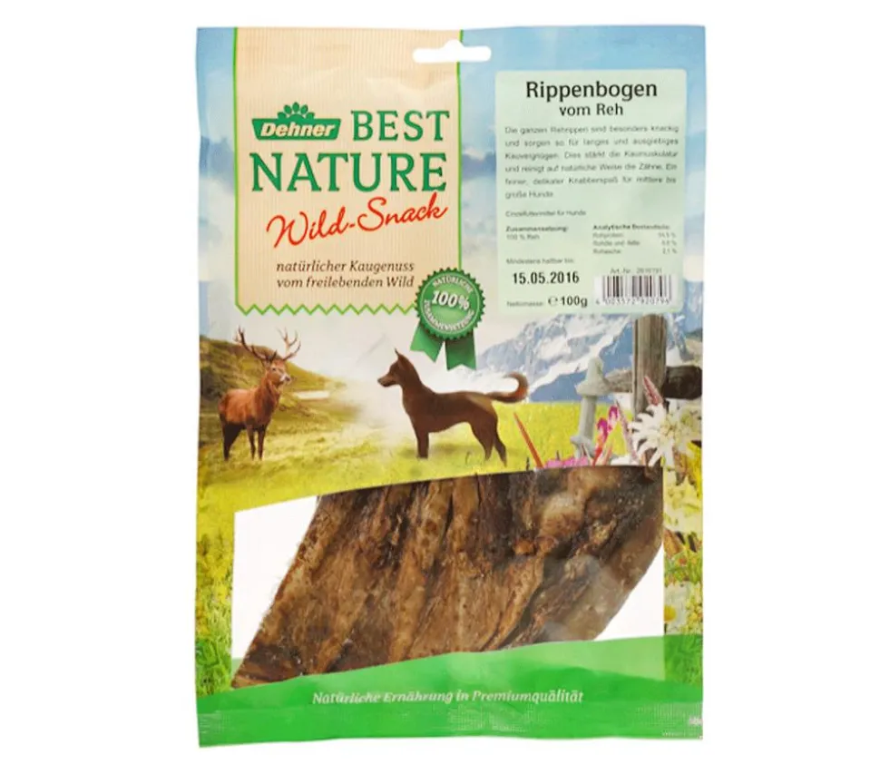 Dehner Best Nature Hundesnack Rehhautrollen, 100 g