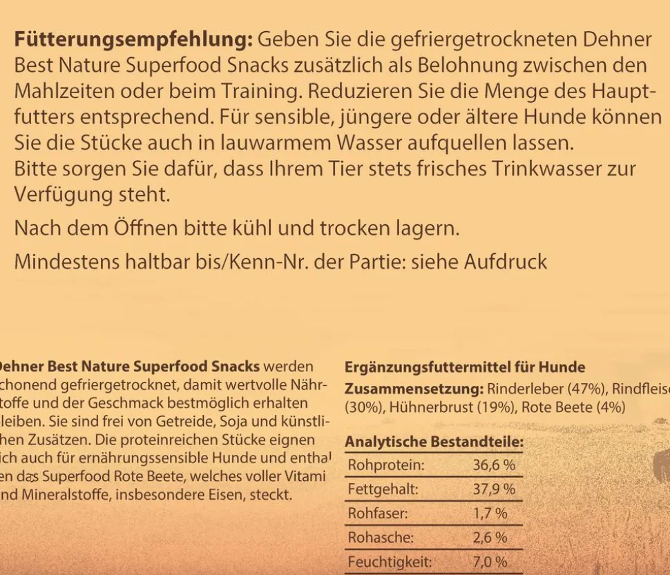 Dehner Best Nature Hundesnack Superfood Rind mit Roter Beete
