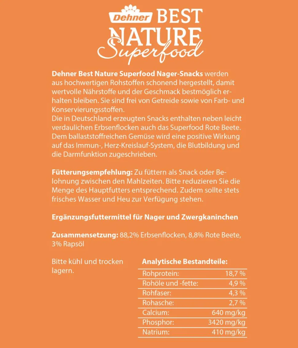 Dehner Best Nature Nagersnack Superfood Bärchen Rote Beete, 100 g