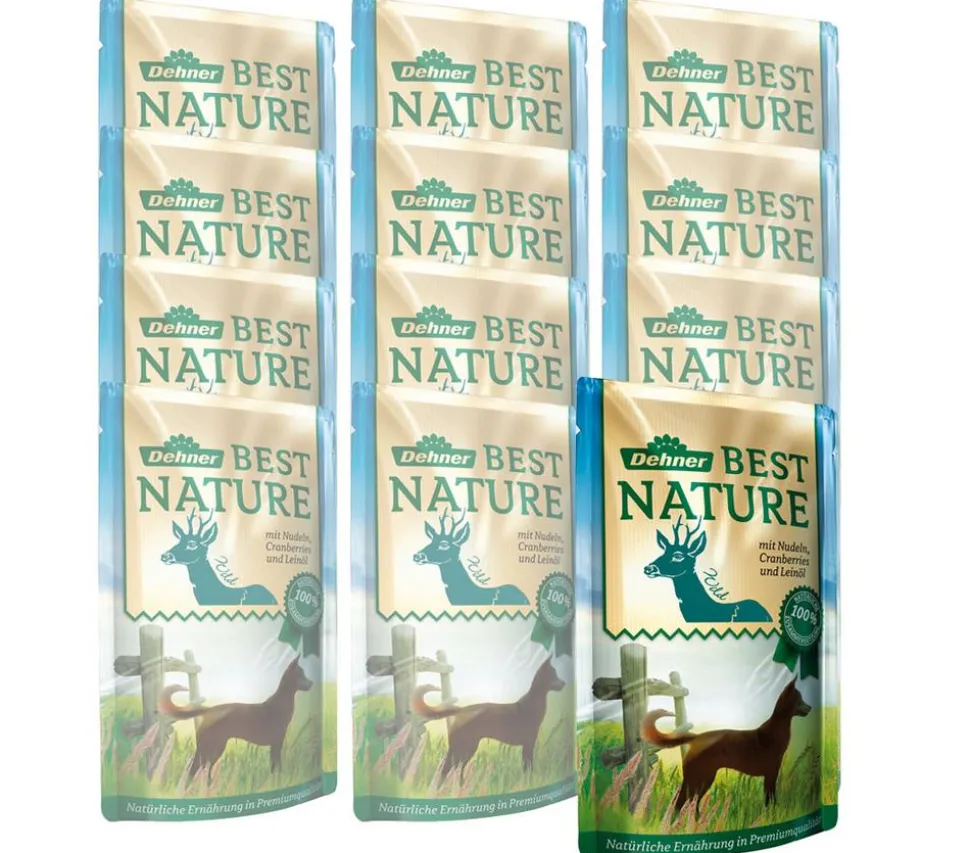 Dehner Best Nature Nassfutter für Hunde Adult, 12 x 150 g
