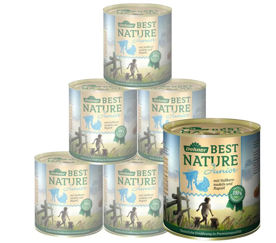 Dehner Best Nature Nassfutter für Hunde Junior, Kalb & Pute