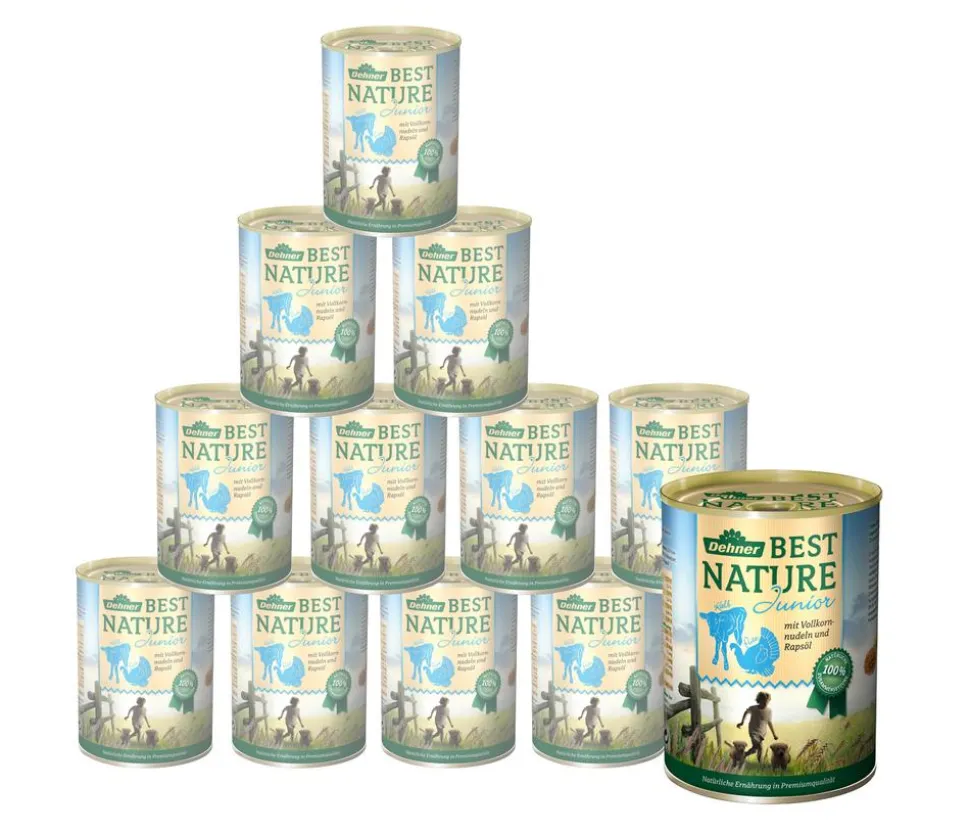 Dehner Best Nature Nassfutter für Hunde Junior, Kalb & Pute