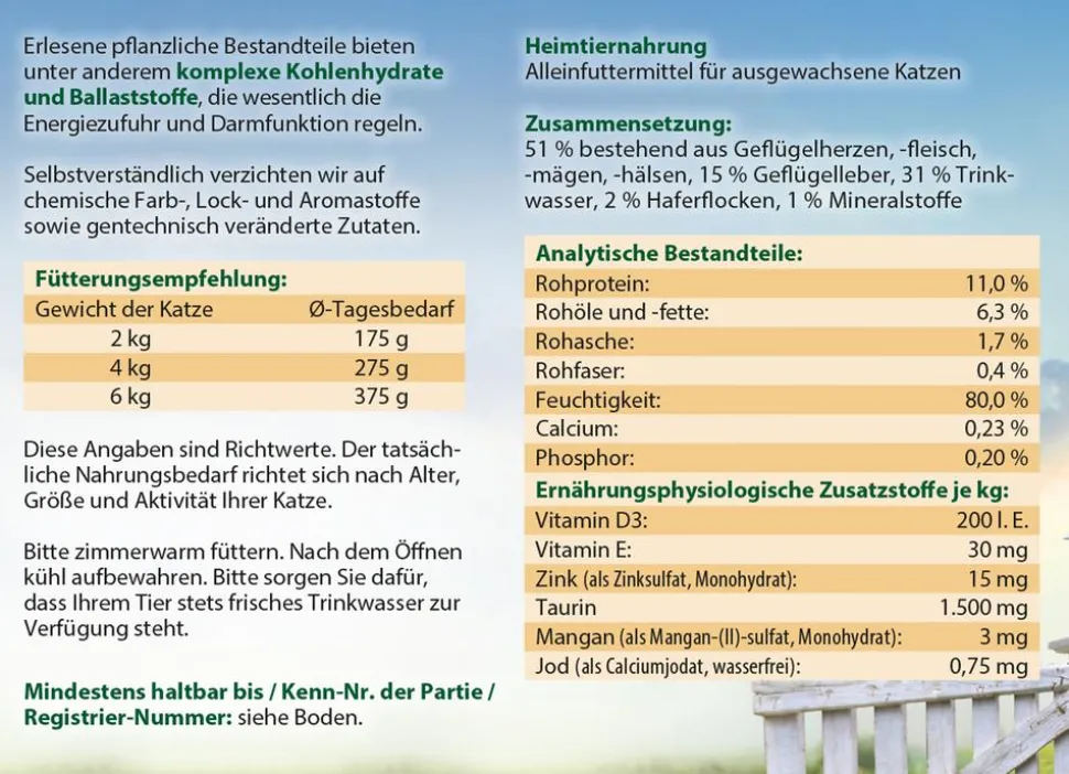Dehner Best Nature Nassfutter für Katzen Adult, 6 x 200 g/400 g
