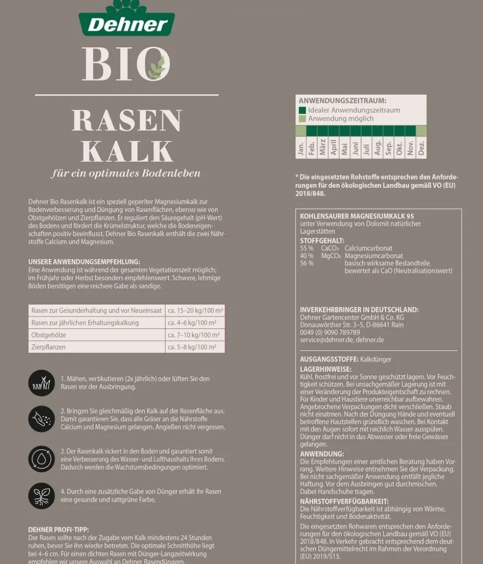 Dehner Bio Rasenkalk, 10 kg