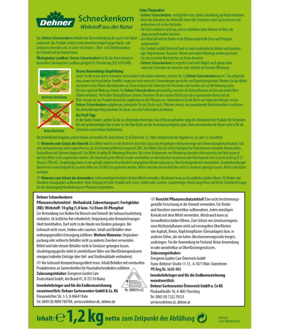 Dehner Bio Schneckenkorn Natur, 1,2 kg