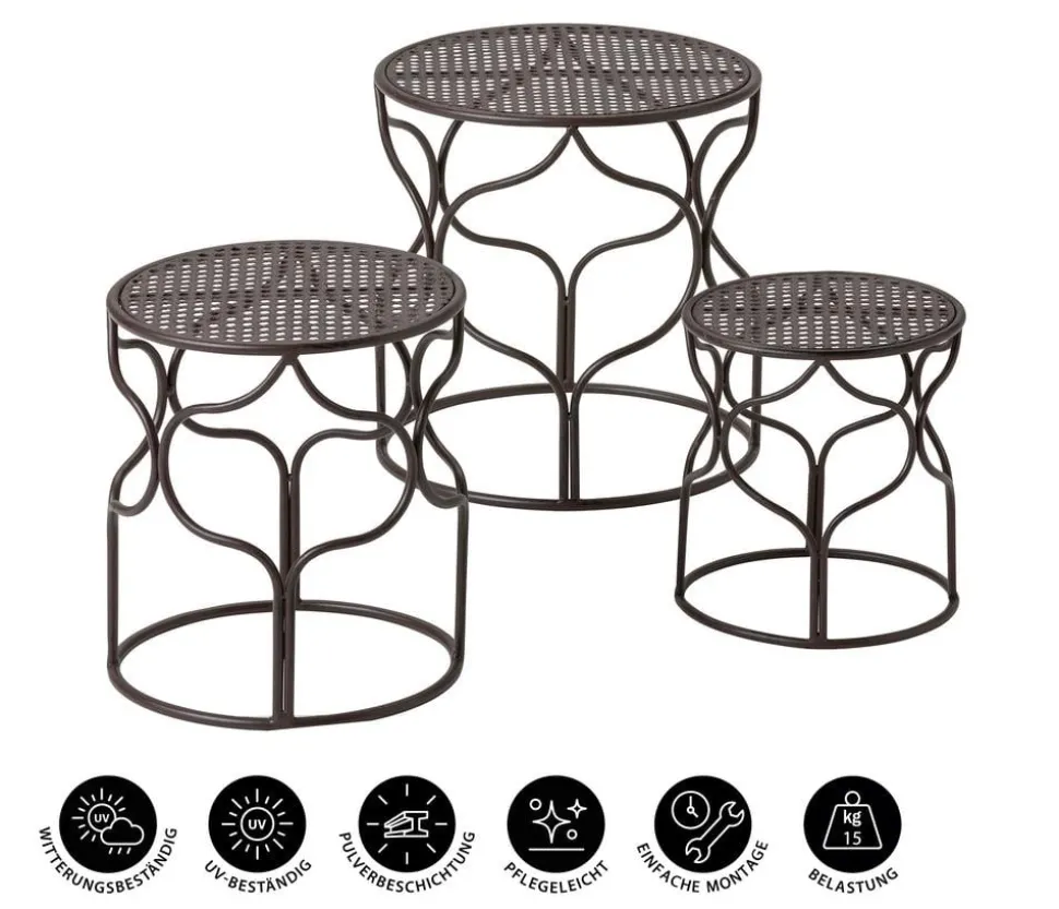 Dehner Blumenhocker-Set Giulia, breit, 3-teilig