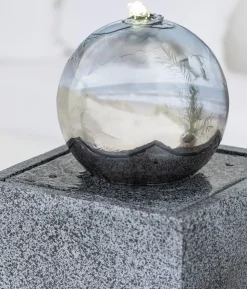 Dehner Edelstahl-Gartenbrunnen Kioto, ca. B34/H83/T34 cm