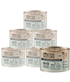 Dehner Fine Nature Nassfutter für Hunde Adult, Wild mit Sellerie, Karotten & Zwetschgen