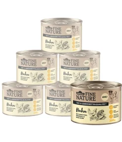 Dehner Fine Nature Nassfutter für Hunde Adult, Huhn mit Karotten, Brokkoli & Basilikum