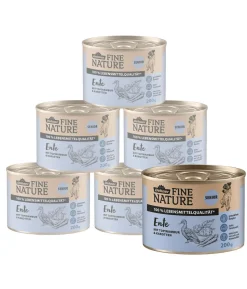 Dehner Fine Nature Nassfutter für Hunde Senior, Ente mit Topinambur & Karotten