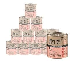 Dehner Fine Nature Nassfutter für Hunde Adult, Rind mit Reis, Zucchini & Tomate