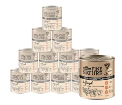 Dehner Fine Nature Nassfutter für Hunde Junior, Geflügel mit Zucchini, Apfel & Eierschalenpulver