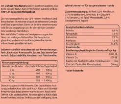 Dehner Fine Nature Nassfutter für Hunde Adult, Rind mit Reis, Zucchini & Tomate