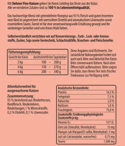 Dehner Fine Nature Nassfutter für Katzen Adult, Rind mit Distelöl & Löwenzahn