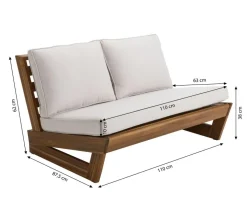 Dehner Gartenbank Palma, 2-Sitzer