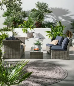 Dehner Geflecht-Lounge Rom, 4-teilig