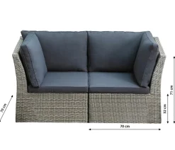 Dehner Geflecht-Lounge Rom, 4-teilig