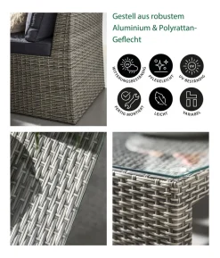 Dehner Geflecht-Lounge Rom, 4-teilig