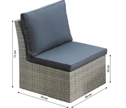 Dehner Geflecht-Lounge Rom, 4-teilig