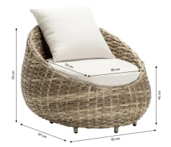 Dehner Geflechtsessel Tulum, ca. B95/H76/T97 cm