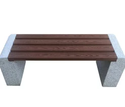 Dehner Granit-Gartenbank, ca. B120/H45/T35 cm, grau/braun