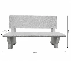 Dehner Granit-Gartenbank, grau, ca. B120/H75/T50 cm