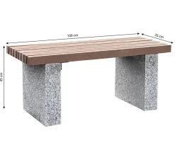 Dehner Granit-Gartenbank, 2-Sitzer