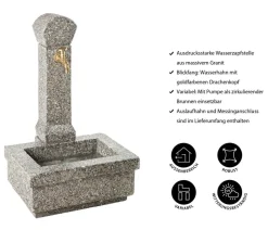 Dehner Granit-Gartenbrunnen Linz, ca. B62/H100/T46 cm