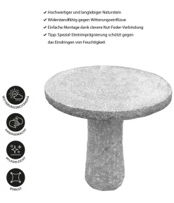 Dehner Granit-Tisch, rund, ca. Ø75/H75 cm