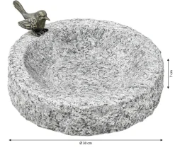 Dehner Granit-Vogeltränke, ca. Ø30/H7 cm