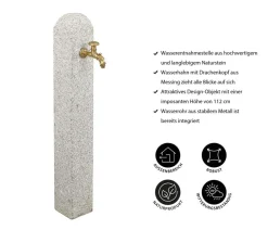 Dehner Granit-Wasserzapfsäule, ca. B15/112/T15 cm