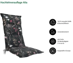 Dehner Hochlehnerauflage Alia, ca. B50/H6/T123 cm