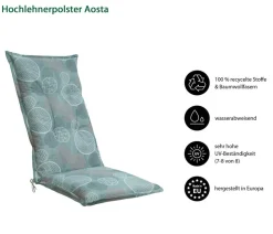 Dehner Hochlehnerauflage Aosta, ca. B50/H6/T123 cm
