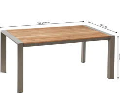 Dehner Holz-Ausziehtisch Cleveland, ca. B160-240/H76/T101 cm