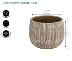 Dehner Keramik-Übertopf Isolde, bauchig, braun