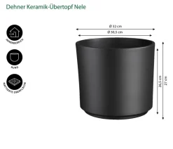 Dehner Keramik-Übertopf Nele, rund