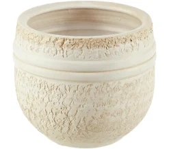 Dehner Keramik-Übertopf Rustika, bauchig, creme