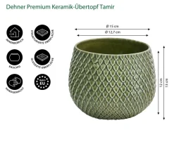 Dehner Keramik-Übertopf Tamir, bauchig
