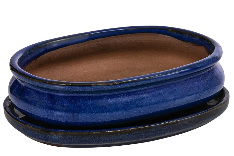 Dehner Keramik-Bonsaischale, oval, ca. B19/H5/T13,5 cm