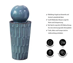Dehner Keramik-Gartenbrunnen Altona, solarfähig, ca. H72,5 cm