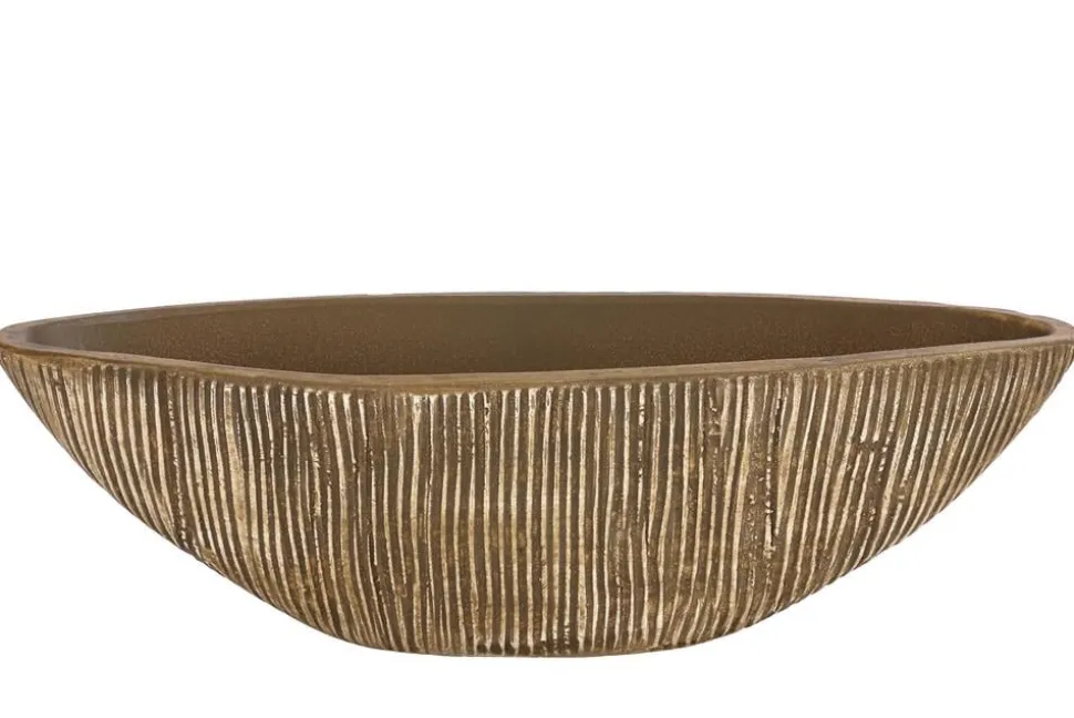 Dehner Keramik-Jardiniere Isolde, oval, braun, ca. B34/H10/T13 cm