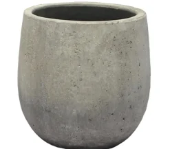 Dehner Kunststein-Topf Balloon Stone, bauchig, grau
