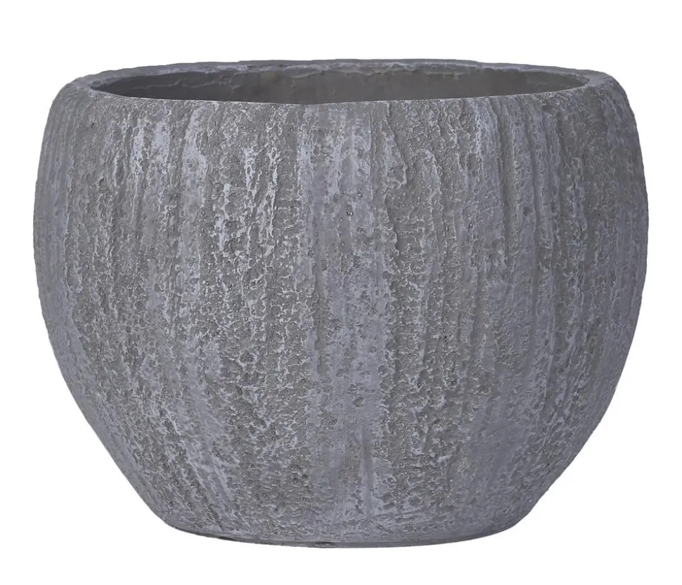 Dehner Kunststein-Topf Belfast, bauchig, grau
