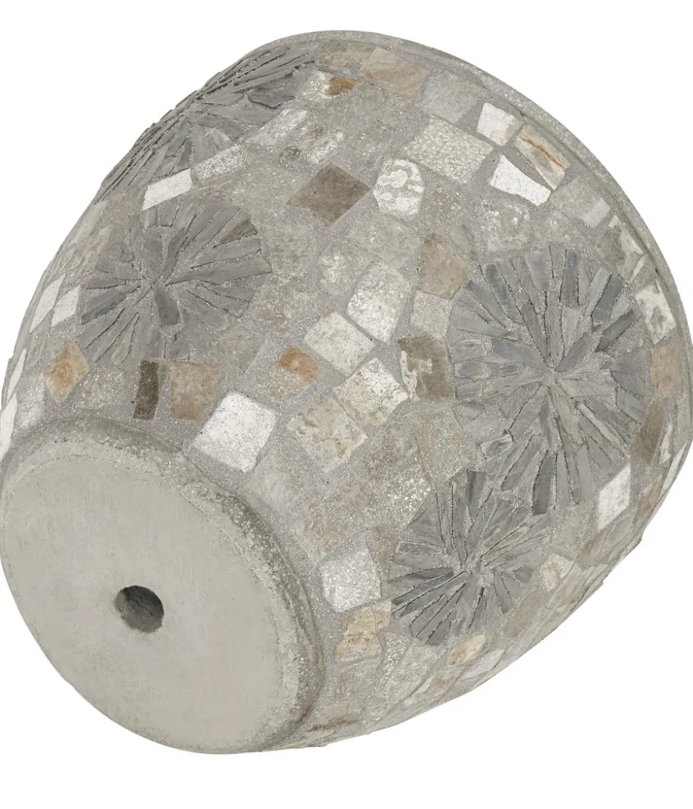 Dehner Kunststein-Topf Mosaik, grau
