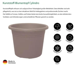 Dehner Kunststoff-Blumentopf Cylindro XXL, rund