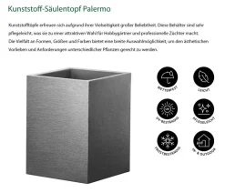 Dehner Kunststoff-Säulentopf Palermo, quadratisch