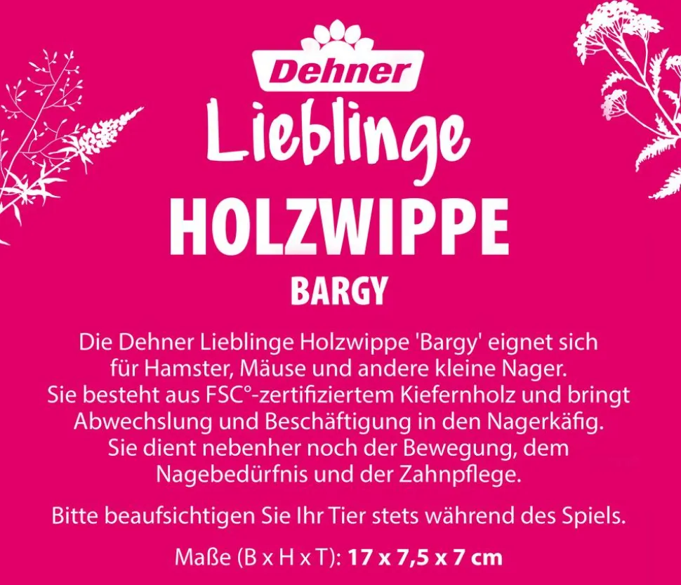 Dehner Lieblinge Holzwippe Bargy, ca. B17/H7,5/T7 cm